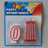  Svećice (10kom) sa BROJEM 0 visinabr.8cm/sveć.9cm | ePonuda.com