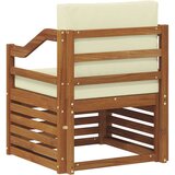  Set vanjskih sofa s jastukom Prirodna 67 x 63 x 73 cm - Prirodna boja i krem Nagnuto | shoptok.hr