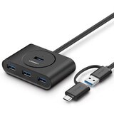 Ugreen CR113 USB hub 4u1 (USB-A/USB-C na 4x USB 3.0) 1m crni (40850) | Eponuda.com