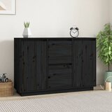 Maison Chic Komoda - Predalnik črna 111x34x75 cm trdna borovina, (21716295) | Shoptok.si