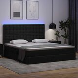  s prostorom za pohranu s LED-om Crna 180 x 200 cm | shoptok.hr