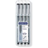 Staedtler Flomastri Pigment liner, črna, 4 kosi | Shoptok.si
