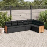 vidaXL 7-dijelni set vrtnih sofa od poliratana s jastucima crni | shoptok.hr