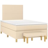 Krevet s oprugama i madracem krem 120 x 200 cm od tkanine | shoptok.hr