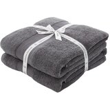 Catherine Lansfield Temno sive frotirne bombažne brisače v kompletu 2 ks 90x140 cm Anti-Bacterial – | Shoptok.si