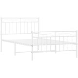  Metalni okvir kreveta uzglavlje i podnožje bijeli 107x203 cm | shoptok.hr