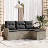  Sjedeća garnitura za vrt 4 pcs Svjetlosiva Poli ratan | shoptok.hr