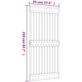 Drsna vrata s kompletom vodil 95x210 cm trdna borovina, (20998725) | Shoptok.si