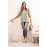 Polski Women's cotton blouse in a classic cut dark mint | shoptok.hr