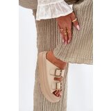 Boto Women's Platform Sandals with Golden Buckles Beige Zorila | Shoptok.si
