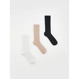 Reserved - Komplet od 3 para čarapa s visokim udjelom pamuka - crno