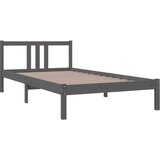  Okvir za krevet od masivnog drva sivi 100 x 200 cm | shoptok.hr