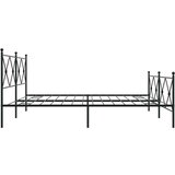 Metalni okvir kreveta uzglavlje i podnožje crni 193x203 cm | shoptok.hr