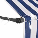 Tenda na ručno uvlačenje s LED svjetlima 100 cm plavo-bijela | shoptok.hr