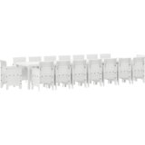  Komplet za jedilnico v vrtu 17 pcs Bela Polt rattan | Shoptok.si