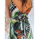 DStreet Dress with tropical patterns TROPICAL black Cene