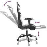  Gaming stol z oporo za noge črno in belo umetno usnje, (21152291) | Shoptok.si