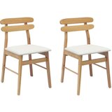  Stolac za blagovanje 2 pcs Prirodna i svijetla Čvrsto drvo | shoptok.hr