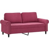  Dvosjed s ukrasnim jastucima boja vina 140 cm baršunasti | shoptok.hr
