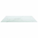 Stolna ploča bijela 80x80 cm 6 mm staklena s mramornim uzorkom | Eponuda.com