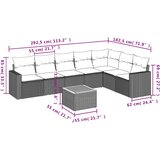  8-dijelni set vrtnih sofa od poliratana s jastucima crni | shoptok.hr