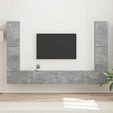  Set TV komoda 8 pcs Betonski sivi Konstruirano drvo | shoptok.hr