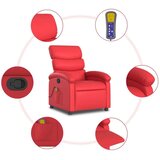  Masažni naslanjač rdeče umetno usnje, (20920077) | Shoptok.si