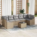 vidaXL Set od 8 vrtnih sofa s jastučićima bež poli ratan Cijene