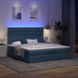vidaXL Otomanski posteljni okvir z vzmetnico moder 180x200 cm blago Cene