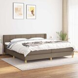  Krevet s oprugama i madracem smeđesivi 200x200 cm od tkanine | shoptok.hr