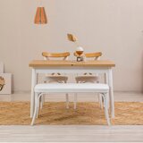 Hanah home Oliver Açl.Karina-White White Extendable Dining Table & Chairs Set (4 Pieces) | ePonuda.com