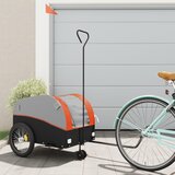 vidaXL Kolesarska prikolica črna in oranžna 45 kg železo | Shoptok.si