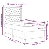 Box spring krevet s madracem Crna 100 x 200 cm Baršun - Crna 100 x 200 cm Kristal s dugmadima | shoptok.hr