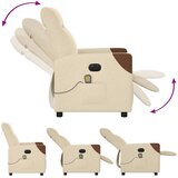  Električni masažni naslonjač od tkanine krem | shoptok.hr