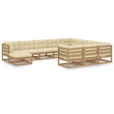 The Living Store Vrtna sedežna garnitura z blazinami 11-delna medeno rjava - Vrtna Sedežna Garnitura, (21466032) | Shoptok.si