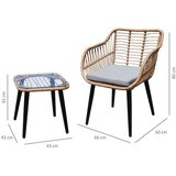 GARDEN Select ITALIA KJFR077-AER – Vrtna garnitura iz poliratana, 2 fotelja in mizica s stekleno ploščo, bež | Shoptok.si