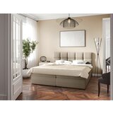 MID.YOU POSTELJA Z VZMETNICO 200 cm x 220 cm , les, tekstil, leseni material bež | Shoptok.si