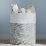 Košara za pohranu sivo-bijela Ø 38 x 46 cm pamučna | shoptok.hr