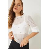 Bianco Lucci ženska bluza na kratake rukave 60284020, okrugli izrez, bela Cene