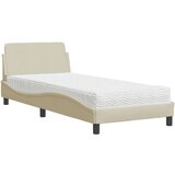  Postelja z vzmetnico krem 80x200 cm blago | Shoptok.si