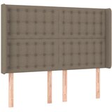  LED uzglavlje smeđesivo 147 x 16 x 118/128 cm od tkanine | shoptok.hr