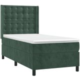  Box spring postelja z vzmetnico LED tem. zelena 80x200 cm žamet | Shoptok.si
