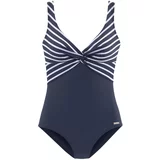 Lascana Jednodijelni kupaći kostim mornarsko plava / bijela