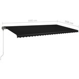  Tenda na ručno uvlačenje s LED svjetlima 600x350 cm antracit | shoptok.hr