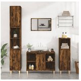 Omarica za umivalnik dimljen hrast 80x33x60 cm inženirski les | Shoptok.si