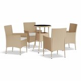  5-dijelni vrtni bistro set od poliratana s jastucima bež | Shoptok.si