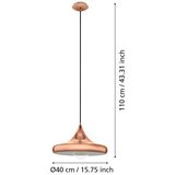 Eglo Coretto 2 viseća lampa E27, Ø40 cm, bakrena/bijela, 94742 | shoptok.hr