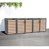  Westman - Spremište za 5 kanti za smeće Lacina | 5x240L | Izgled antracit/drvo | 80x332x116 cm - BRANDED IN GERMANY | shoptok.hr