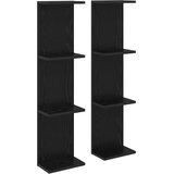  Polica na zidu 2 kom. Crni hrast 22 x 15 x 100 cm | shoptok.hr
