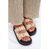 Boto Ladies Sandals With Buckles On Platform Beige Nilatha | ePonuda.com